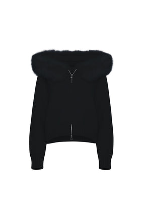 Cardigan Aveludado - Preto