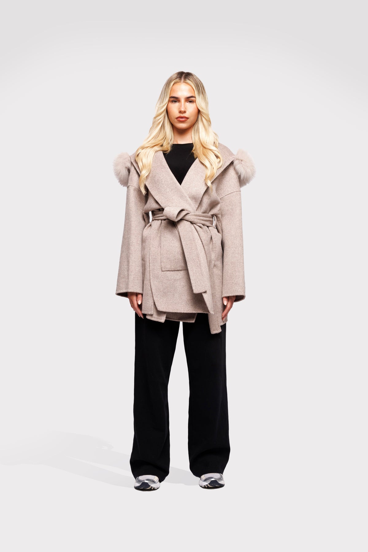 Blazer Aveludado com laço - Areia