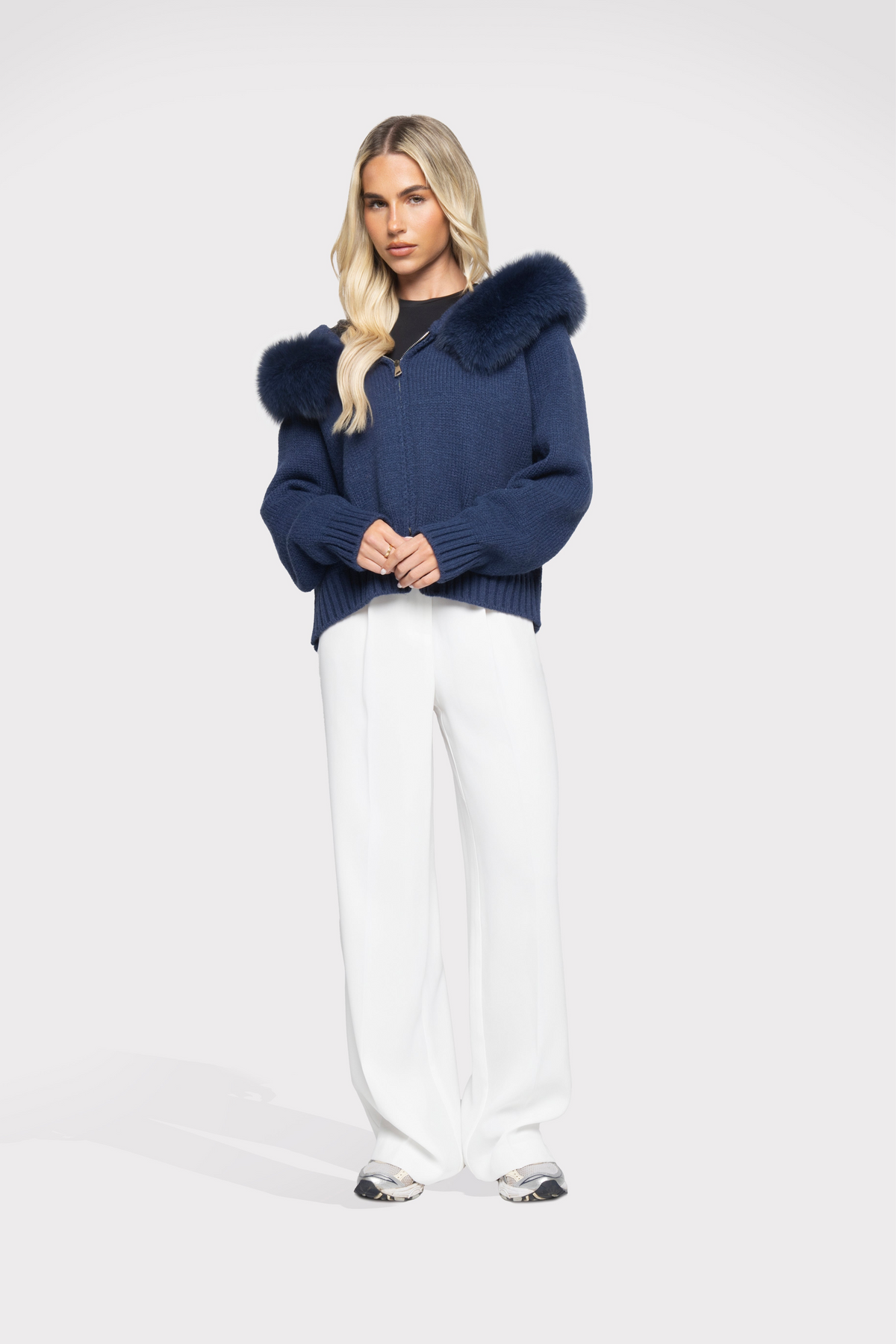 Cardigan Aveludado - Azul